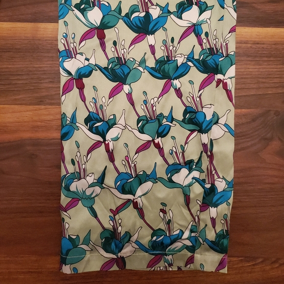 Vivienne Hu Green Floral Print Wide Leg Pants SZ 8 - Picture 5 of 7